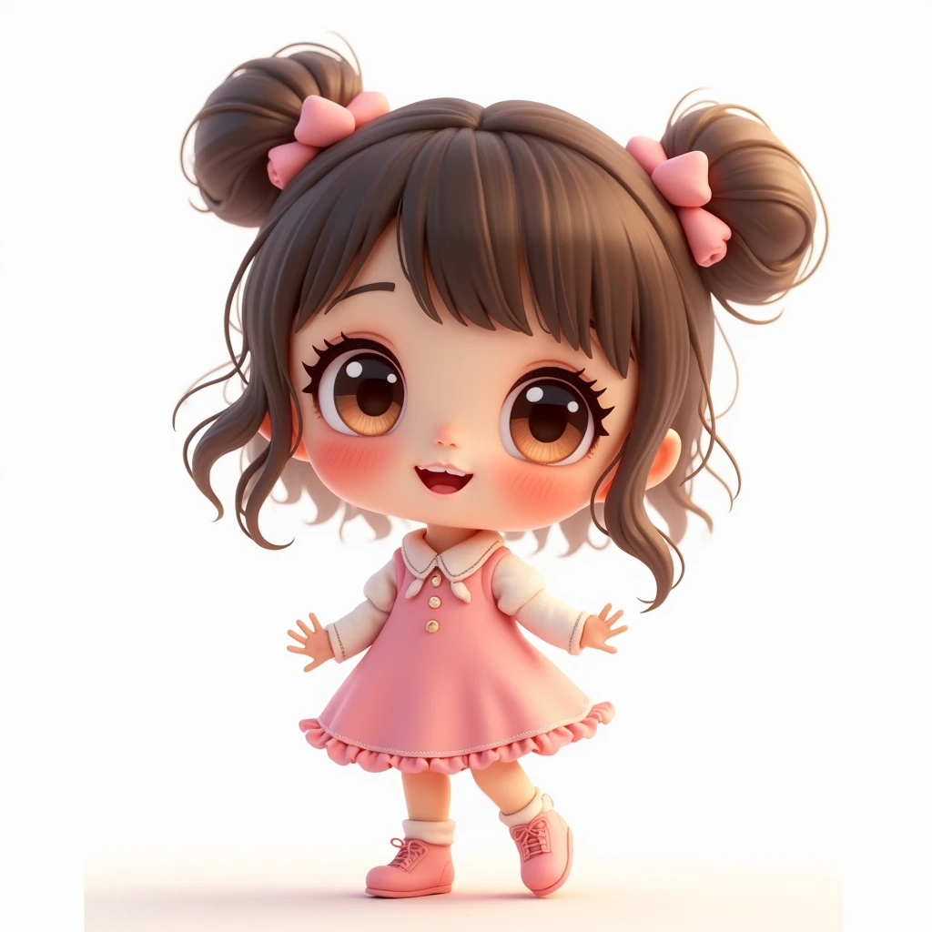 chibi girl, beautiful detailed eyes, beautiful detailed lips, extremely detailed face, long eyelashes, soft lighting, pure white background, (best quality,4k,8k,highres,masterpiece:1.2),ultra-detailed,(realistic,photorealistic,photo-realistic:1.37),soft pastel colors,cute,adorable,minimalist,innocent,whimsical