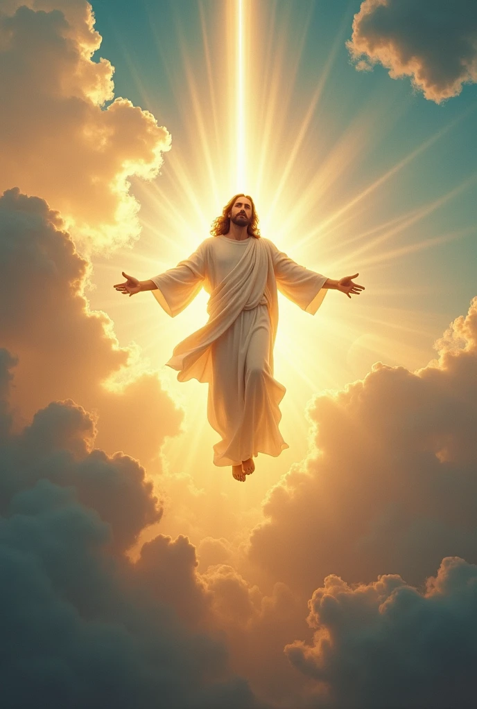 The body of Jesus Christ shone with a captivating light in the sky as He looked at me.
