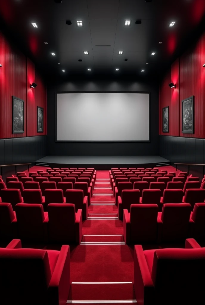 3d pictures of cinema hall with 45x30 dimension with black interior