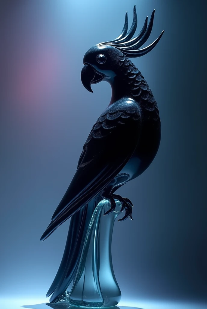 images of beautiful
glass obstract parrot in black color