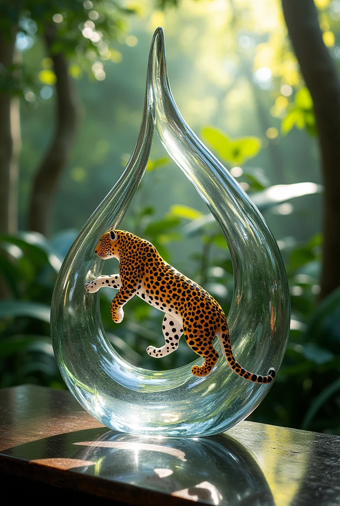 images of beautiful
transparent glass obstract line and leoparad