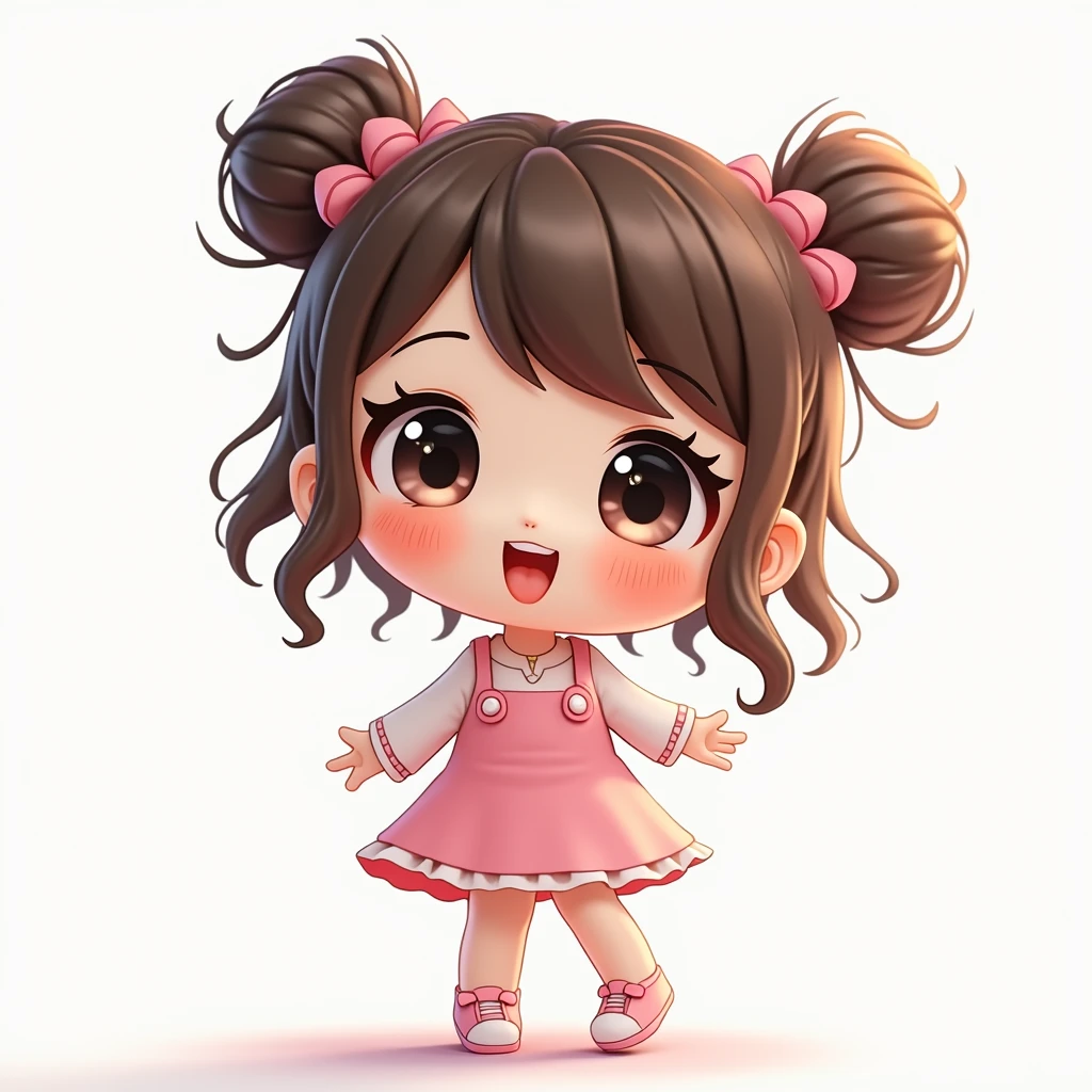 chibi girl, beautiful detailed eyes, beautiful detailed lips, extremely detailed face, long eyelashes, soft lighting, pure white background, (best quality,4k,8k,highres,masterpiece:1.2),ultra-detailed,(realistic,photorealistic,photo-realistic:1.37),soft pastel colors,cute,adorable,minimalist,innocent,whimsical