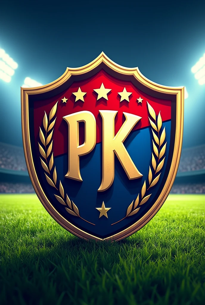 A soccer team shield with the name river around it but with the letters PK IN THE MIDDLE
