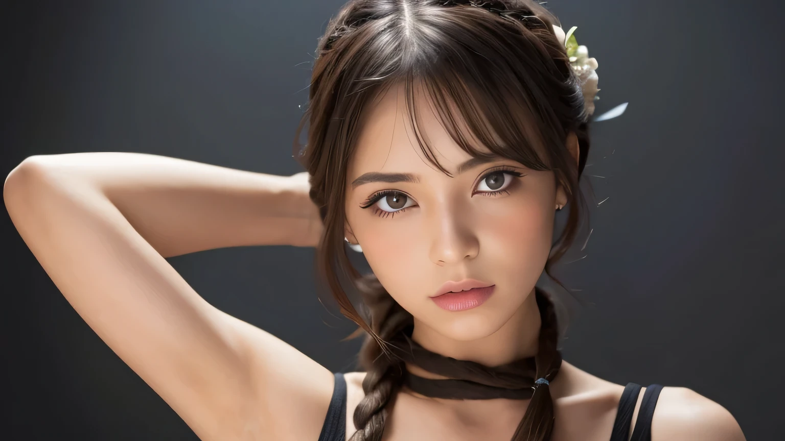 Beautiful girl tied up with a rope