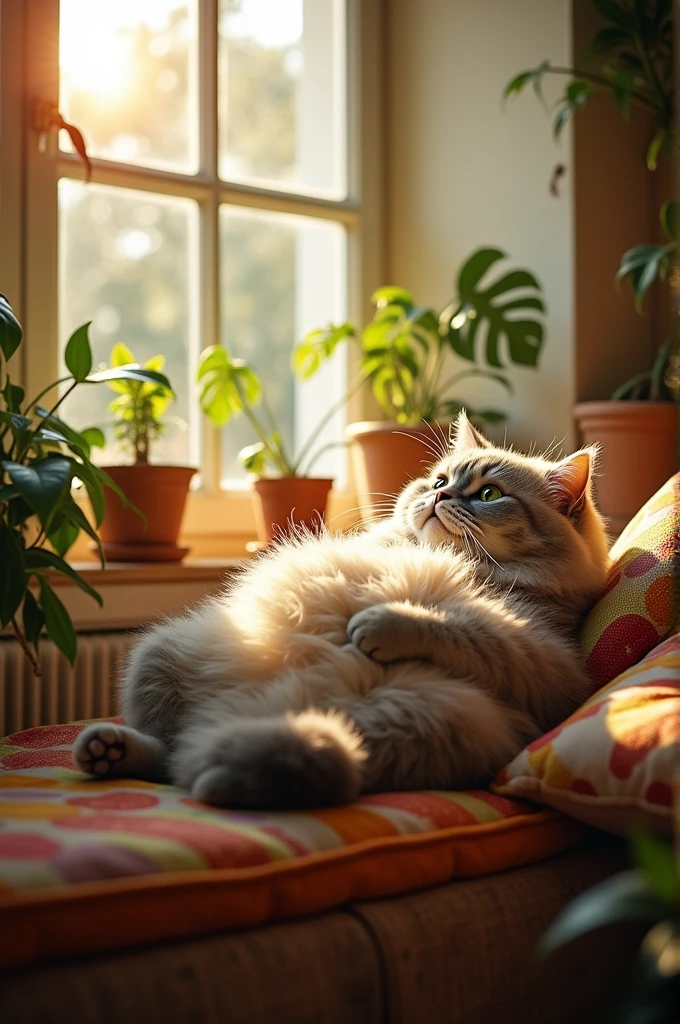 Fat cat with a huge butt