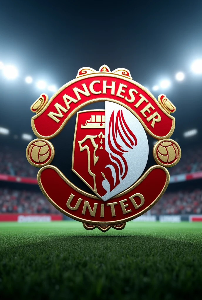 Manchester United crest merged with Ajax's crest