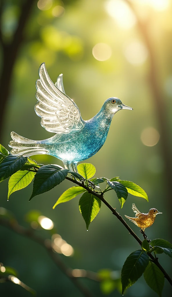  images of  beautiful 
transparent glass birds