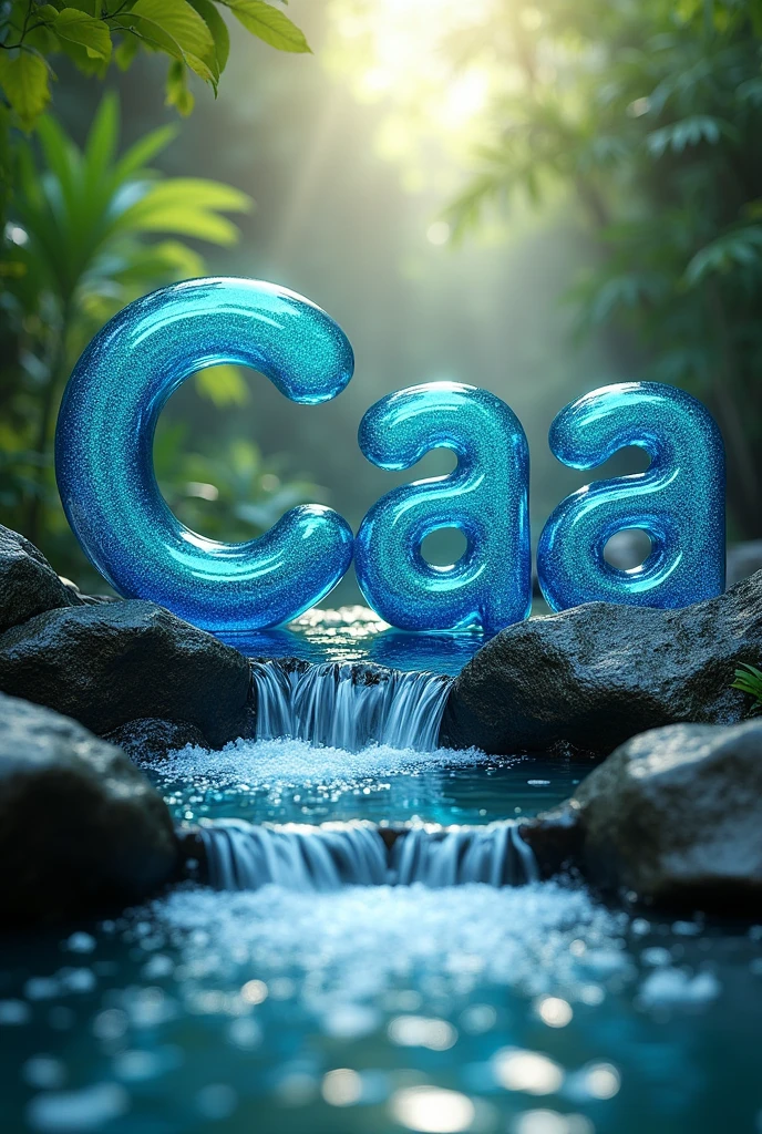 write The Word "C a a l a a" in waterfall style