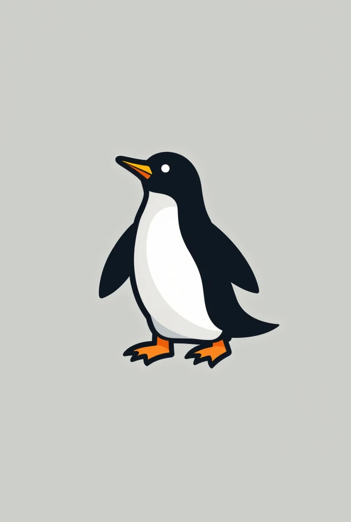Create a two-dimensional logo with a minimalist style, simple and flat. It should be a penguin in the shape of a mobility cone