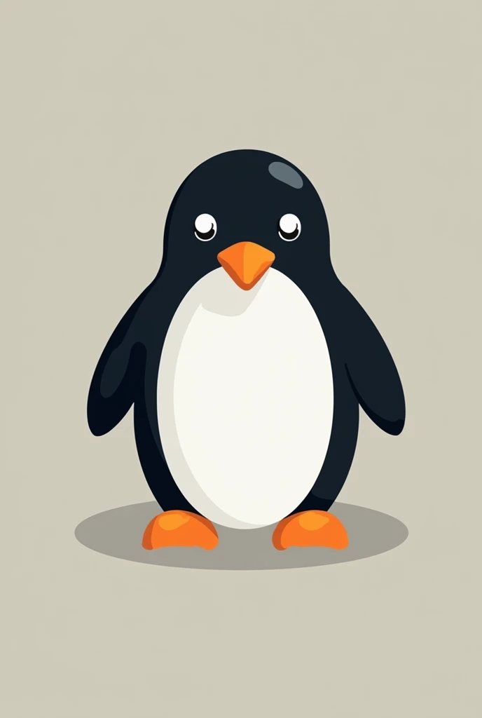 Create a two-dimensional logo with a minimalist style, simple and flat. It should be a penguin in the shape of a mobility cone