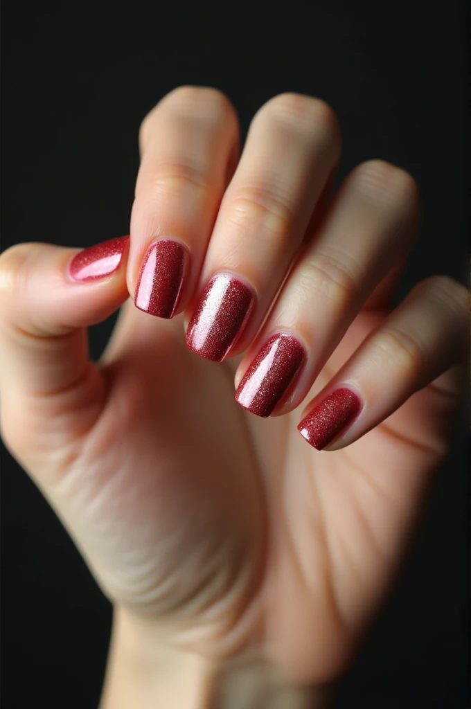photo of a female hand with painted nails, realisitic
