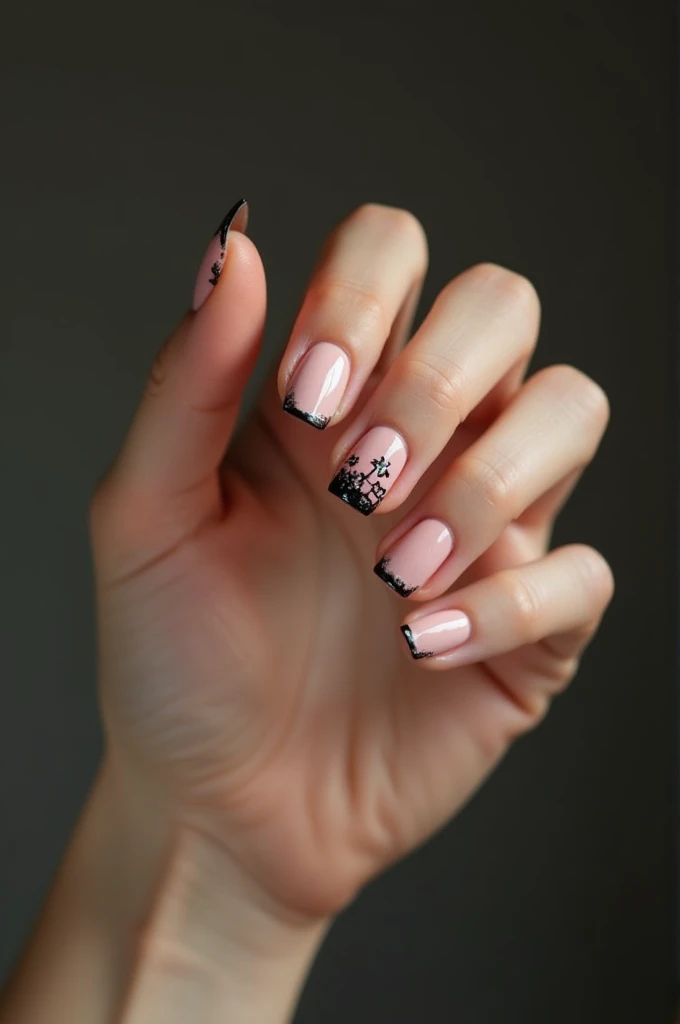 photo of a female hand with painted nails, realisitic
