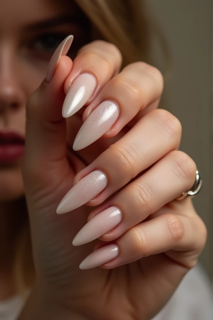 photo of a female hand with painted nails, realisitic