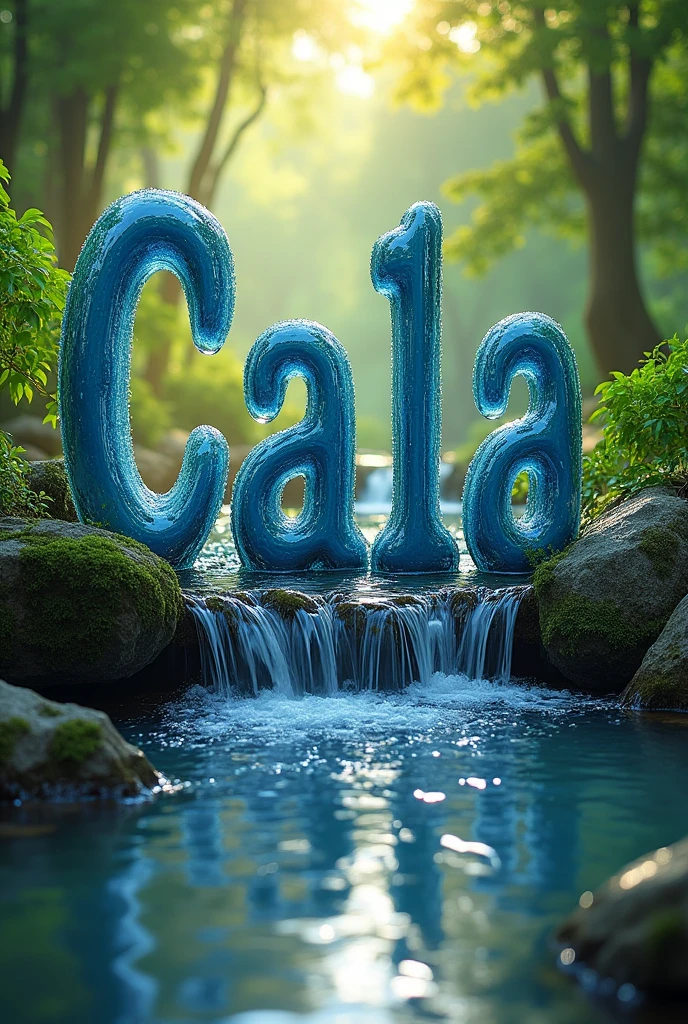 write The Word "C a l a" in waterfall style