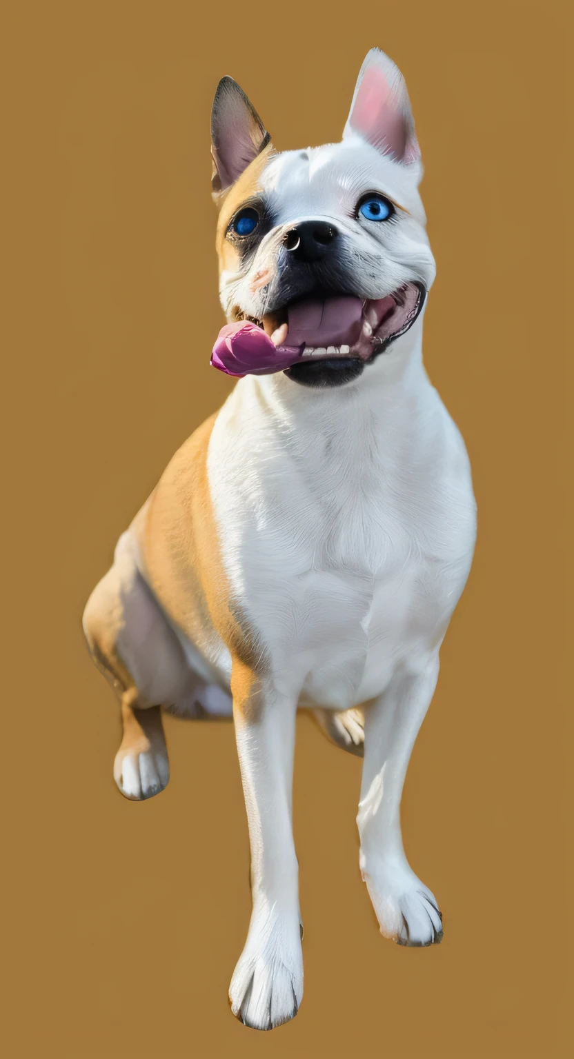 a very cute furry dog, hairs drawn like cartoon, perfectly drawn eyes, eyes like a cartoon drawing, beautiful eyes, perfect eyes, she is very happy, she is smiling, the image is very detailed