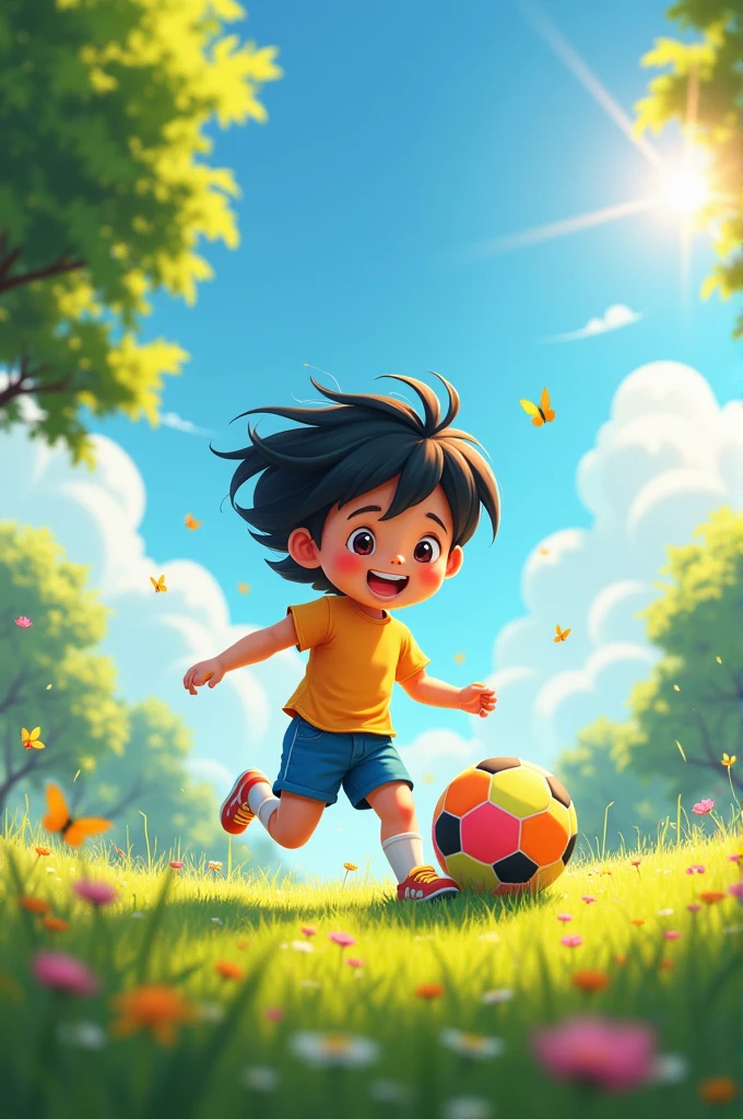 I need an image of a child with black hair related to the kick platform