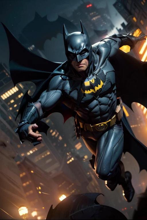 ( 1 man, batman ), ( with cape ), ( perfect face ), in the city, rin, nigth, masterpiece, anatomically correct, textured skin, superdetail, 8k , masterpiece, anatomically correct, textured skin, super detail, 8k