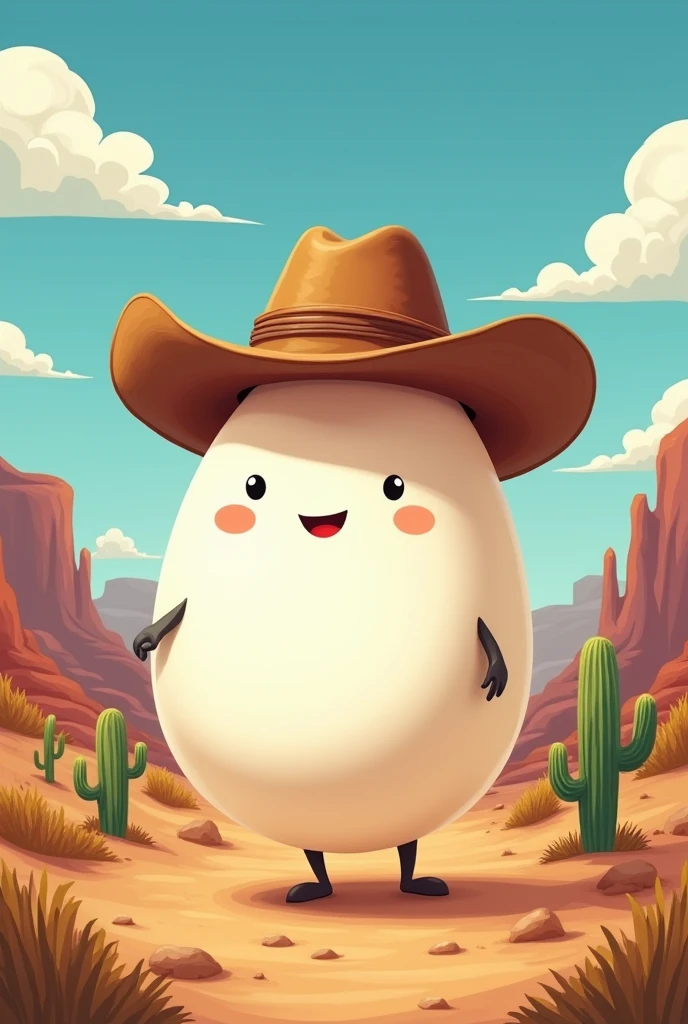An egg wearing a cowboy hat