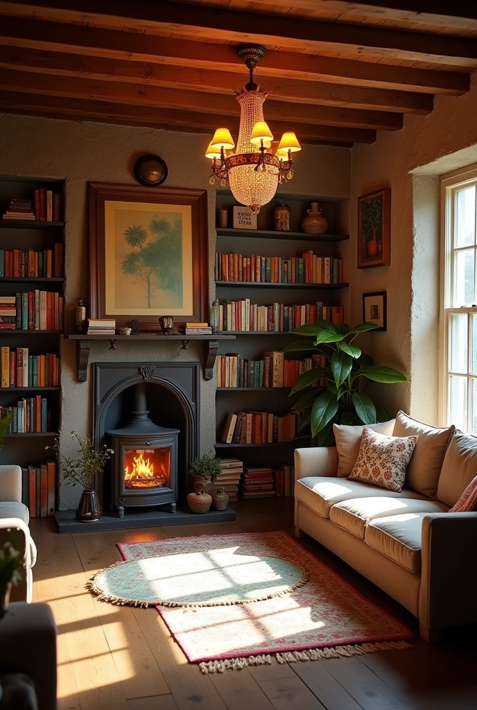Create a picture like this with the camera angled upwards from the floor of a room