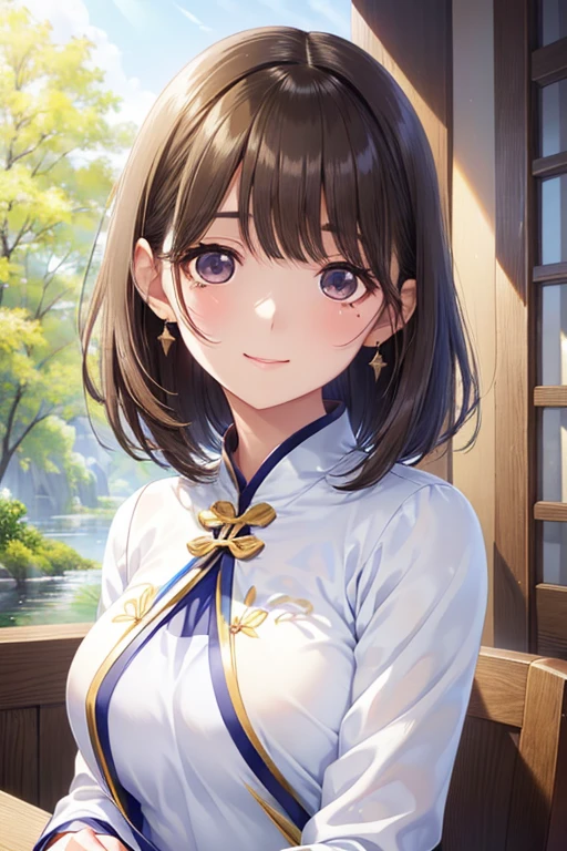 anegasaki nene、Shiny brown hair, short hair, (Beautiful brown eyes、Sparkling eyes, Fine grain)、smile、Ultra-detailed eyes、Highly detailed face, Highly detailed eyes,
Tabletop, Highest quality, High resolution,Portrait, (((Detailing、8k resolution))), (((Beautiful face drawn in every detail))),Full body angle,No makeup、No makeup、Natural Makeup、Smirking expression、alone, Bright Eyes, ((Beautiful silky hair、Shortcuts))、(((乳首が透けているAo Dai:1.3、Ao Dai,Beautiful White Ao Dai)))、Plein Air、Lake Lotus