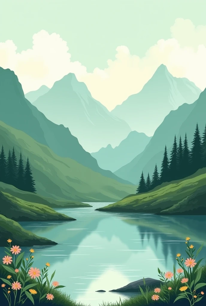 Nature and Tranquility

Colors: Earthy tones, Moss green, light blue
Elements:
Photography of a relaxing landscape (mountainscape, forst, mar)
A small white text with the phrase "Finding inner peace with TCC"
A stylized icon of leaves or flowers
Font: Soft and natural Serif