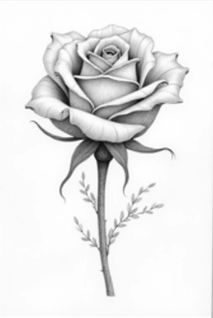 a pencil drawing of a rose