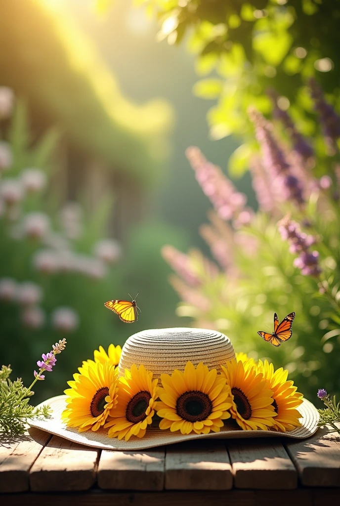 Sun hat with sunflower