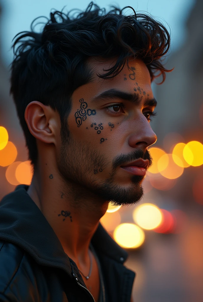 Man with birthmarks