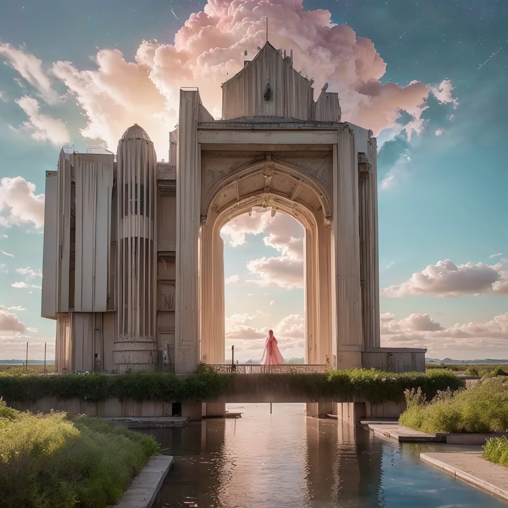 (8k, highest quality, masterpiece, final fantasy style: 1.2), (unRealistic, photoRealistic: 1.37), Dreamy landscape, Fantasy, Unsurreal landscapes, Super detailed, Flying Castle, Floating Island in the Sky, Seven-colored swirl of light, Intense lightning, milky way, Complex Light, Colored light, Large Lake, Starry sky reflected on the lake surface, Countless shining stars, Meteors, Reflections , (A pillar of light emanated from the ground:1,2), (((roses and orchids gardens , bright day , pink clouds, waterfalls in the sky, realistic style, Hyperrealism drawing, a flying pirate spaceship floating above the clouds)))) , burning skyscrapers, , timeless realms, stunning princess , casting spell, healing light magic effect, in a magical lagoon of the fairyland, crystal clear water surface reflections, sharp focus, looking at viewer, (close-up:0.9), (bright white theme:1.2), (bright white tone:1.2), (deep blue tone:1.3),((( realistic, Hyperrealism, vivid colours , landscapes , alien cyborgs , science fiction themes))),