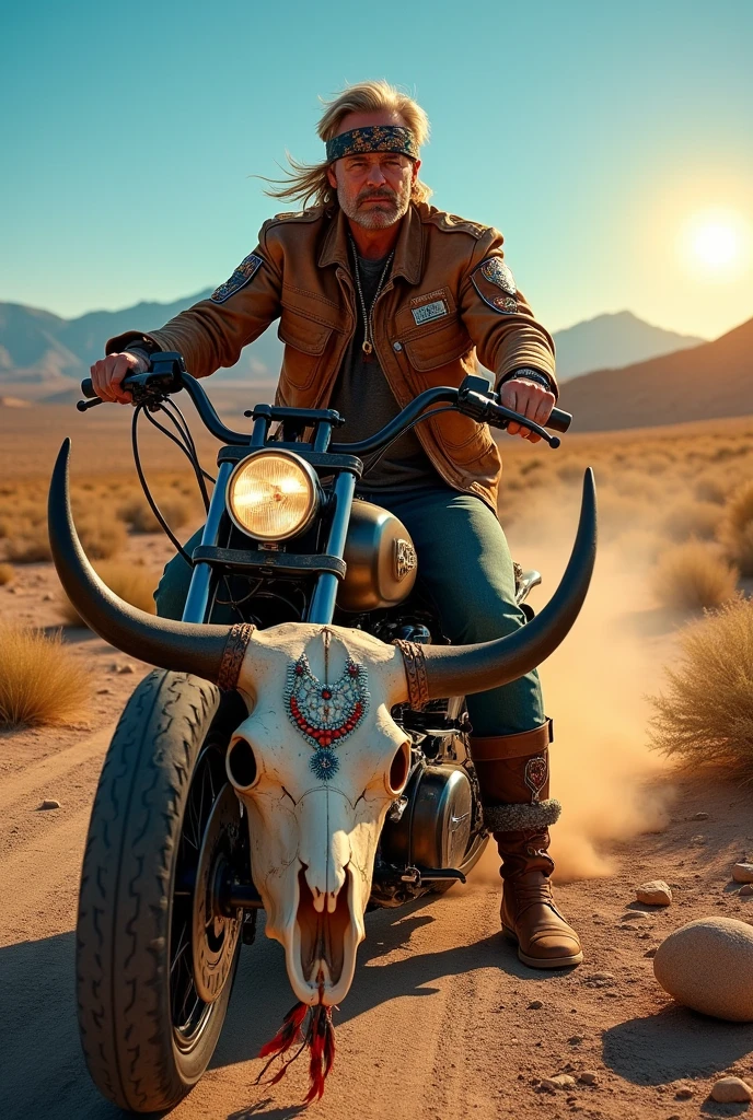 Motorcycling and Bull Skull