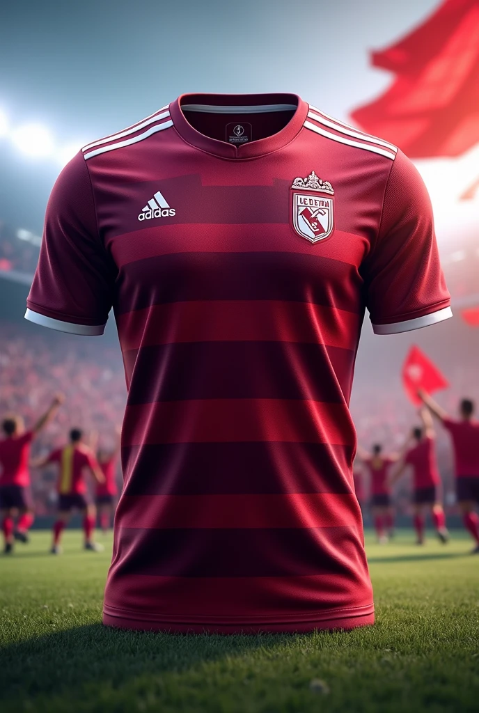 Sports jersey design for soccer fans in maroon with white