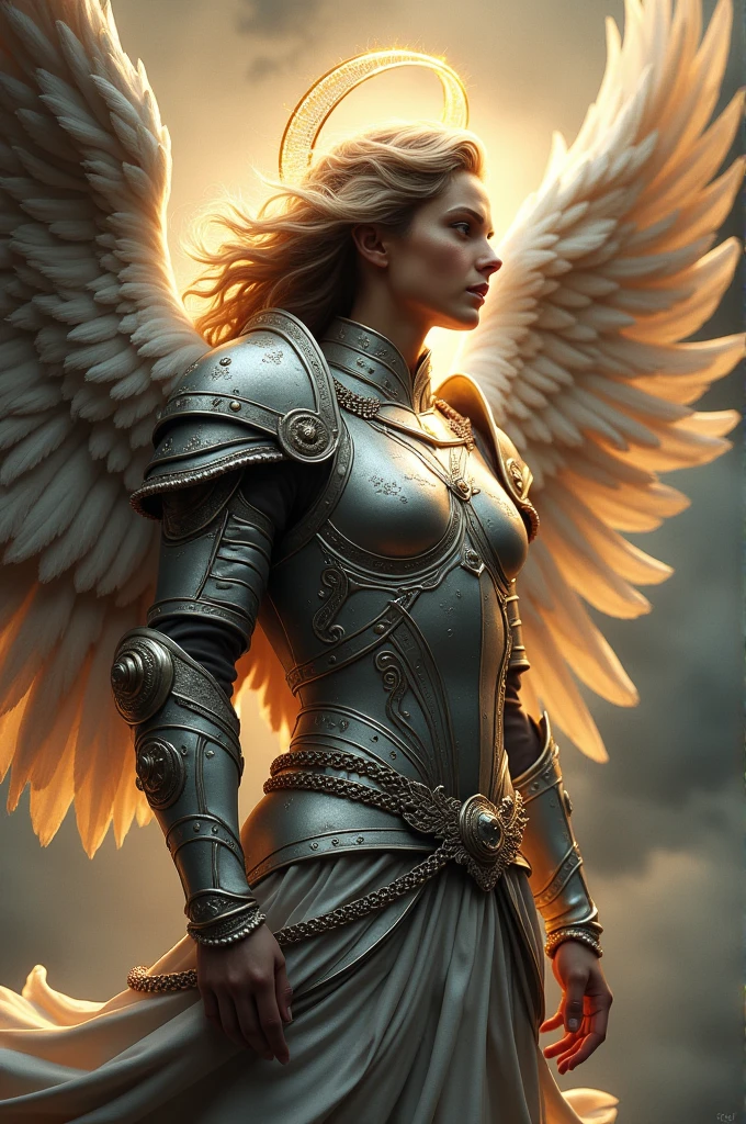 Angel tattoo with armor