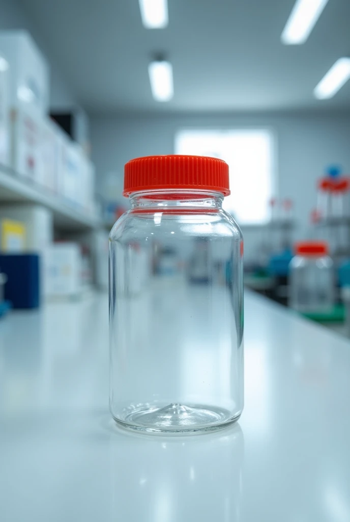 prepare a plastic jar with a red lid (for coprological analysis)