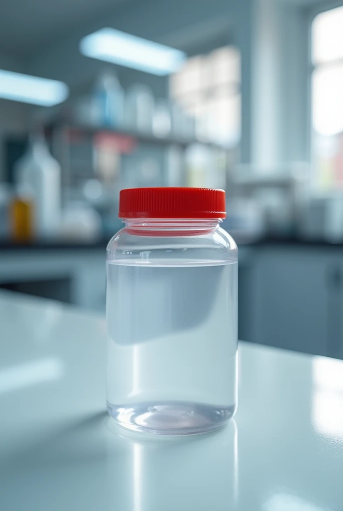 prepare a plastic jar with a red lid (for coprological analysis)