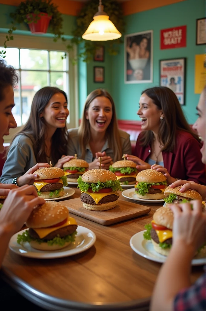 Friends series eating burger