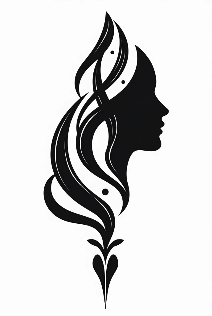 Create a logo that combines the symbols of literature, music, painting, theater, cinema and architecture
stamp 
black and white
Combination of treble clef and human face
Combination of treble clef and pen