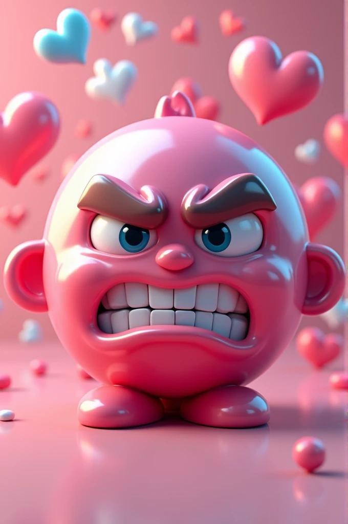 A 3d emoji, with a Frustrated face, social networks background transparent, illustration, 3d render