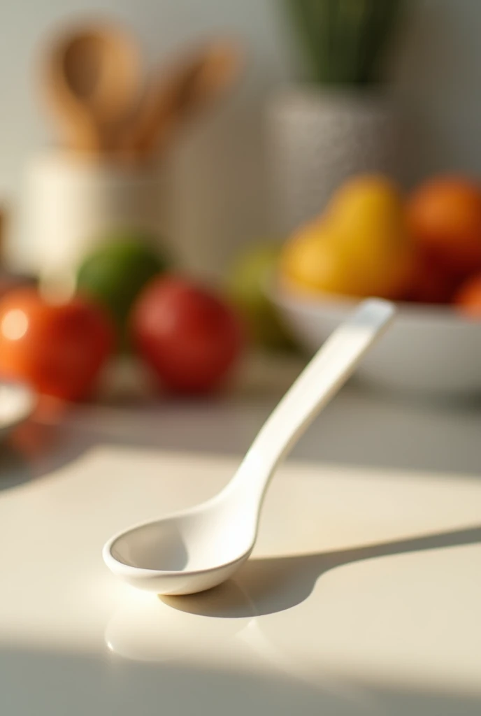 white disposable spoon