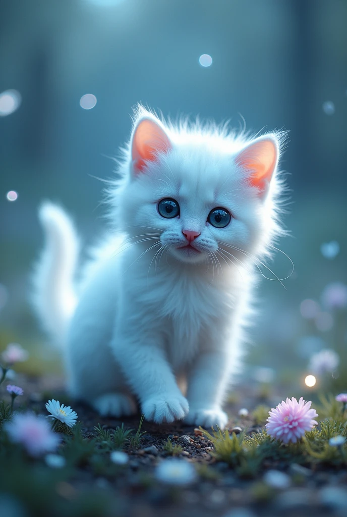  referring to a creative or imaginative concept where a kitten and a ghost merge to form a "ghost kitten." This idea blends the characteristics of a kitten and a ghost into a single entity. 