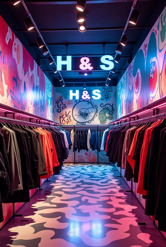 Fashion Frontier - Opening up new horizons in fashion、Innovative style store H and S Logo Design