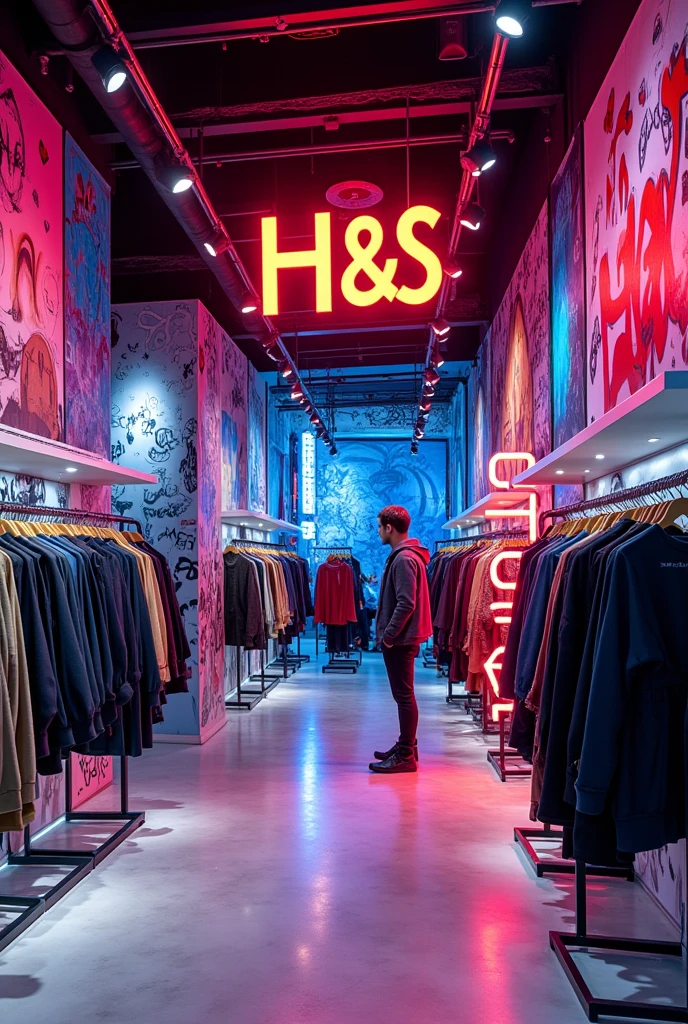 Fashion Frontier - Opening up new horizons in fashion、Innovative style store H and S Logo Design