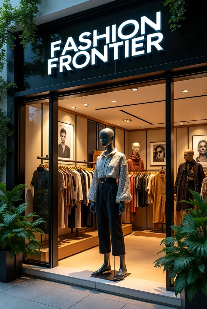 Fashion Frontier - Opening up new horizons in fashion、Innovative style store HS Logo Typography Design