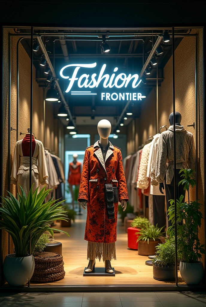 Fashion Frontier - Opening up new horizons in fashion、Innovative style store HS Logo Typography Design