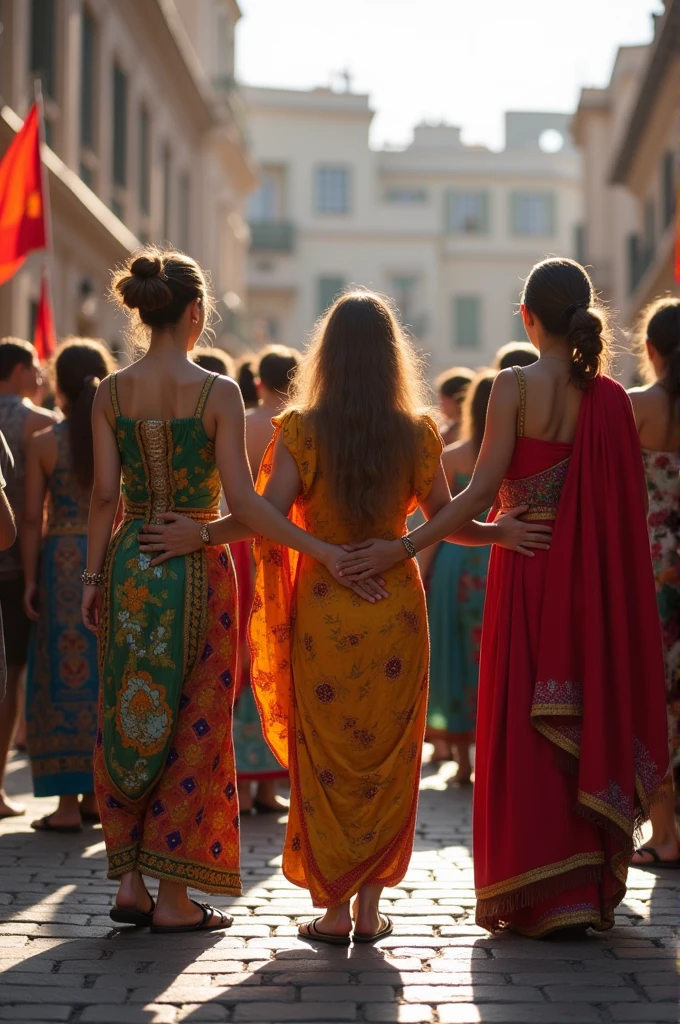 A group of people from different nationalities, but united by one thought. 