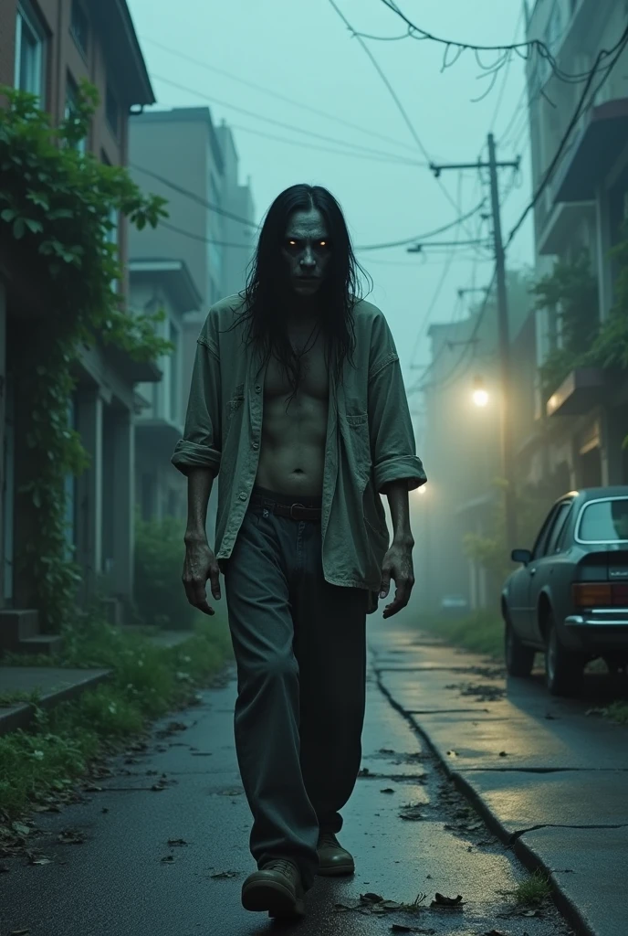 Asian zombie man