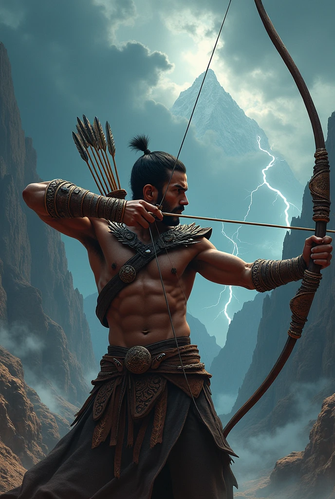 Person hitting another person with an arrow