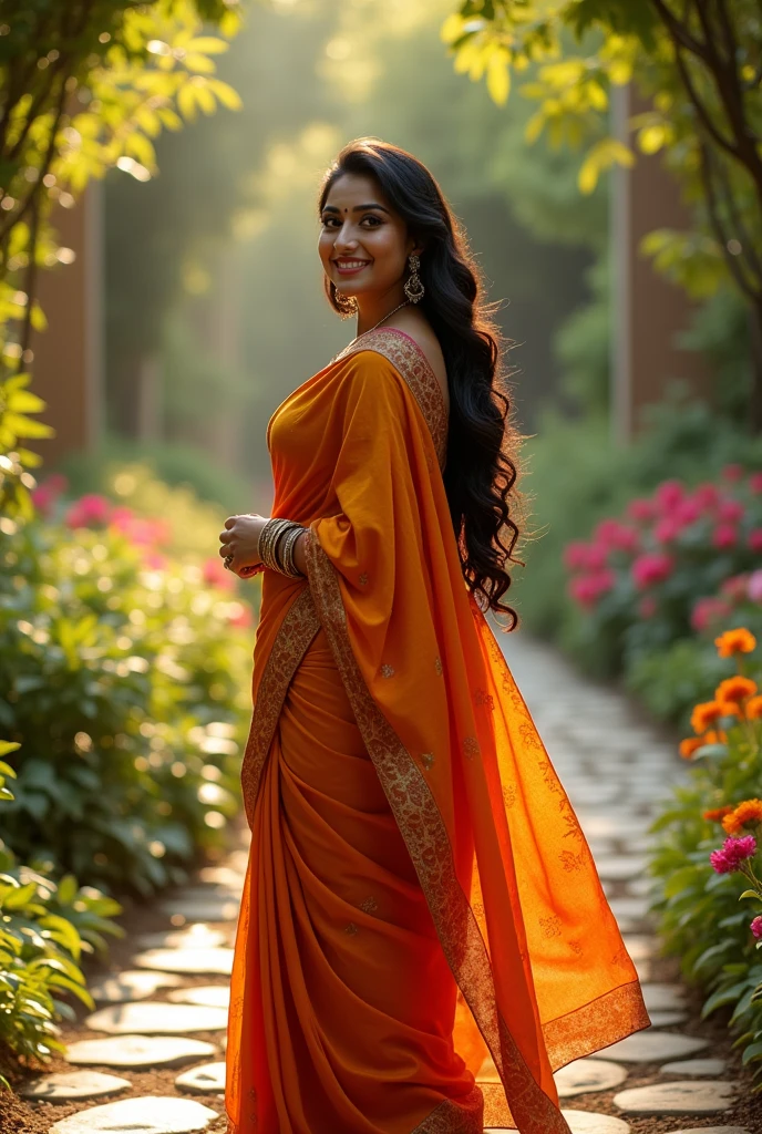 A beautiful 35-year-old Indian woman.。Her body is curvaceous.。 