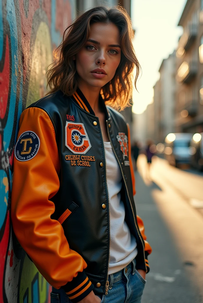 Leather varsity jacket 