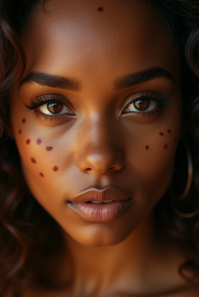 Face of a woman with brown spots