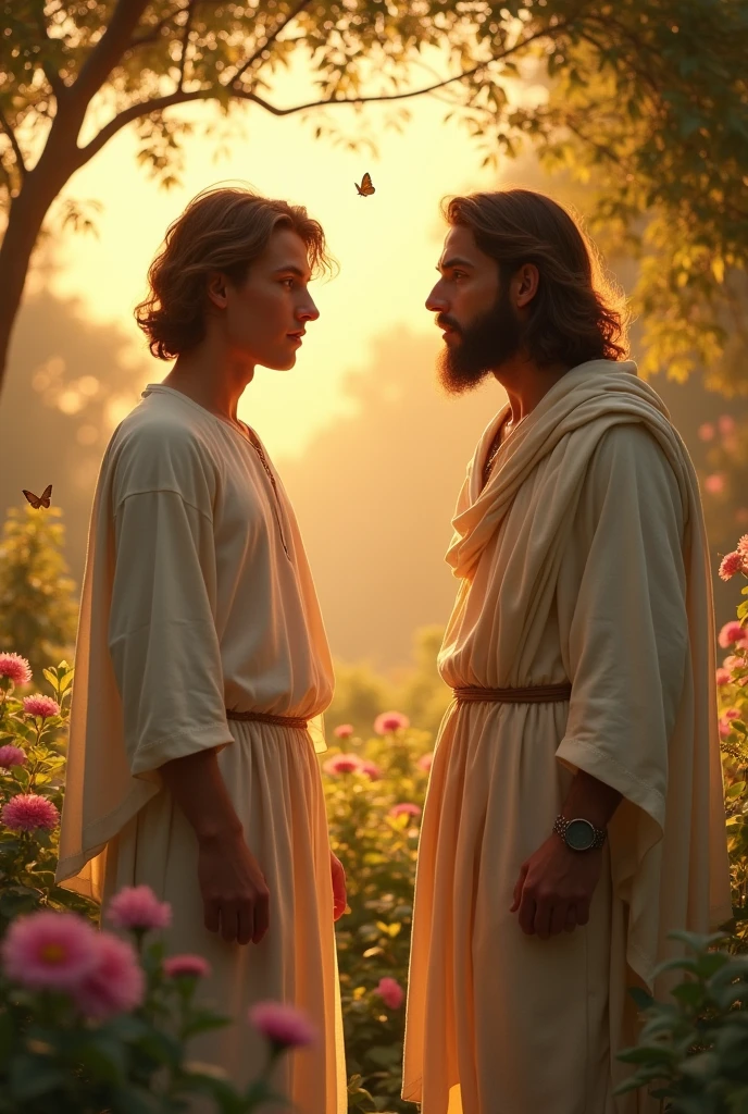Young man with Jesus Christ